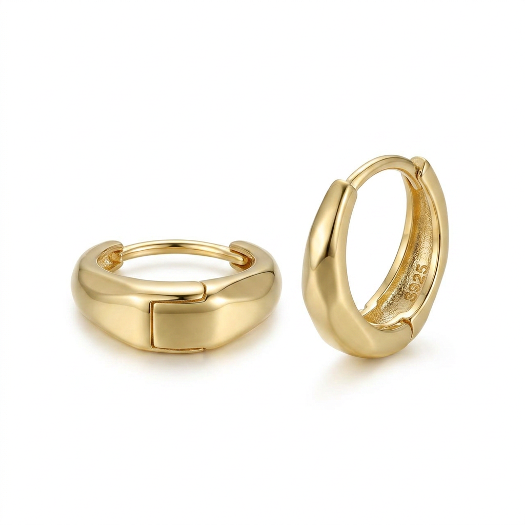 Elegant 925 Silver Earrings with Twisted Hoop Design