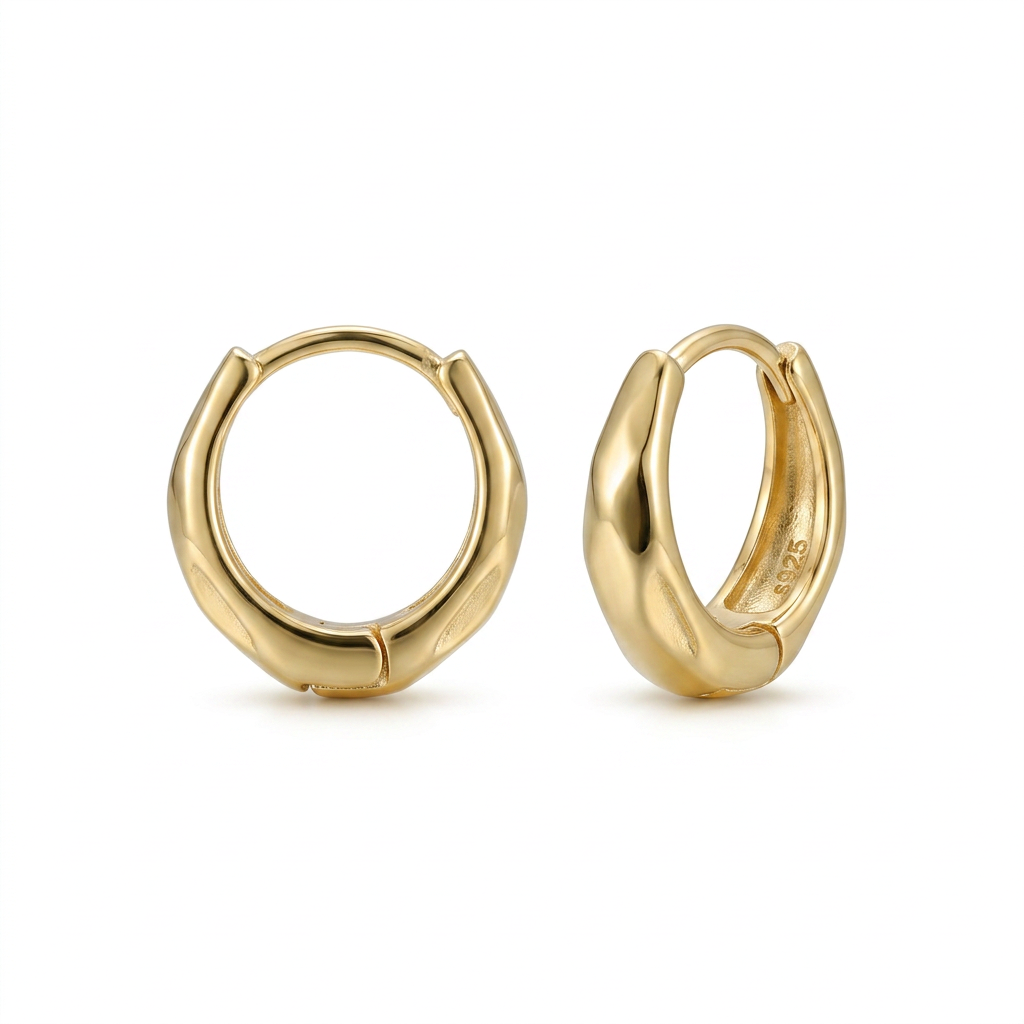 Elegant 925 Silver Earrings with Twisted Hoop Design