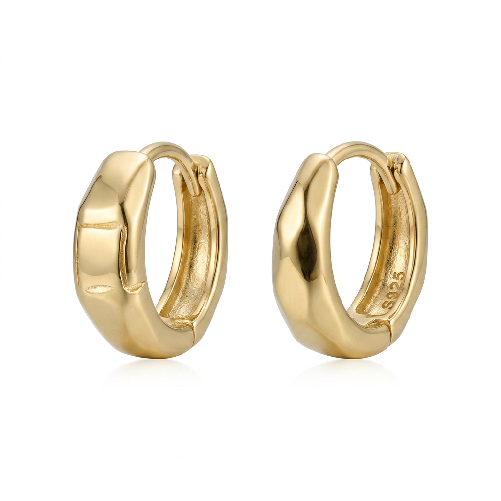 Elegant 925 Silver Earrings with Twisted Hoop Design