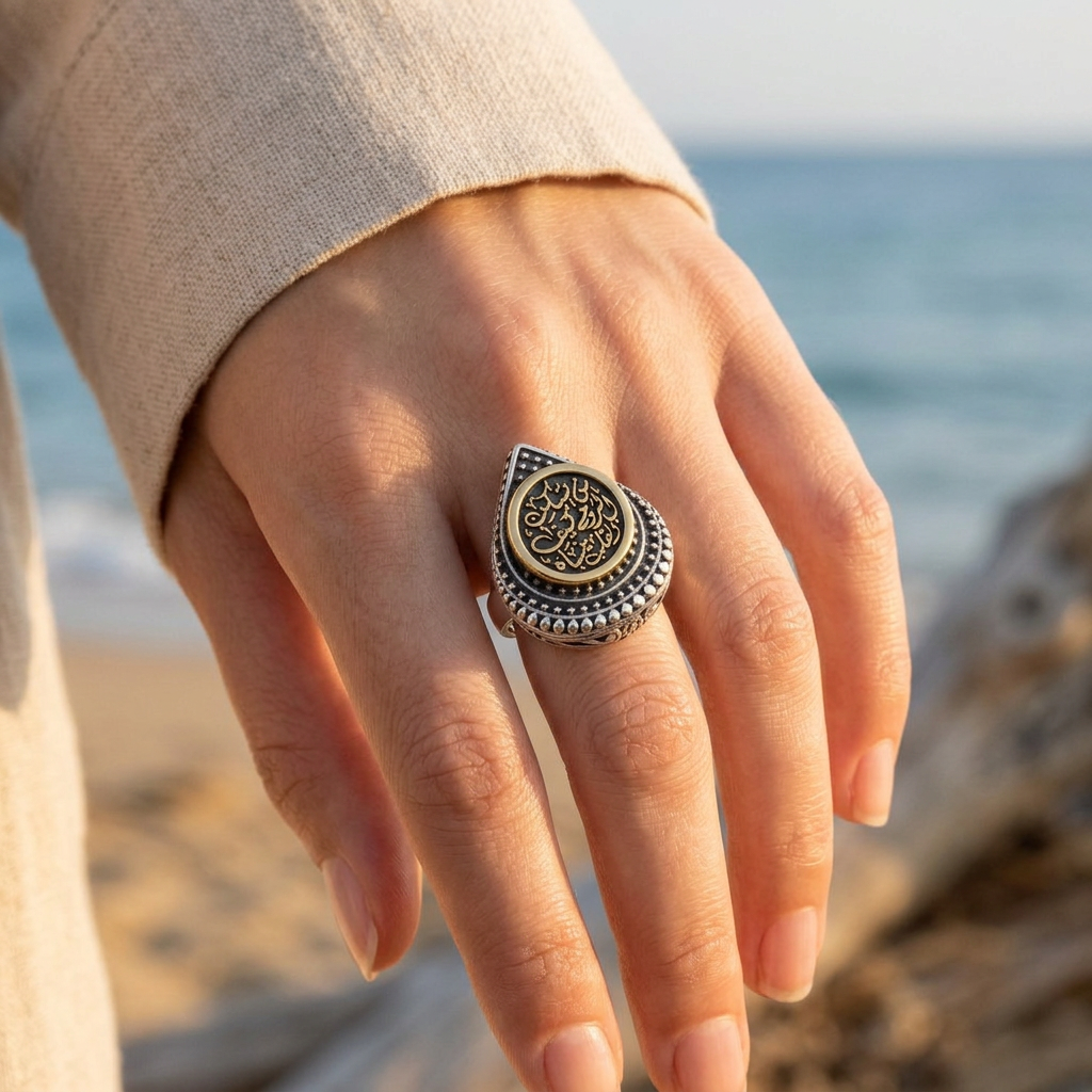 "How Can the Heart Forget the One Who Lives in the Soul" 925 Silver Ring