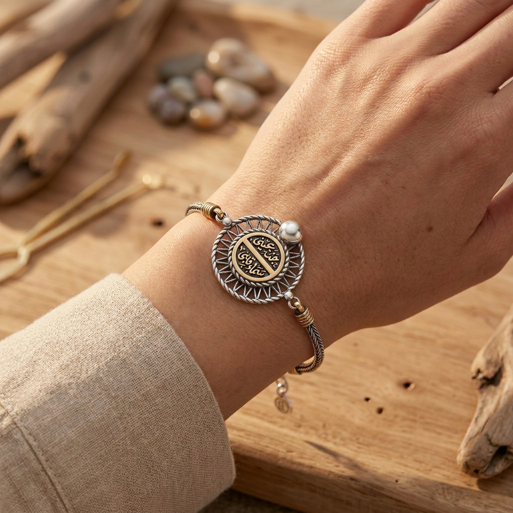"You Are the Light of My Eyes and the Heart of My Soul" 925 Silver Bracelet