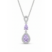 925 Silver Necklace with a Purple Stone