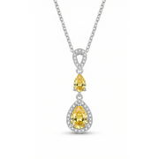 925 Silver Necklace with a Yellow Stone