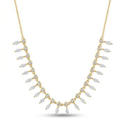 Gold-Plated 925 Silver Necklace with Marquise-Shaped Sparkling Stones