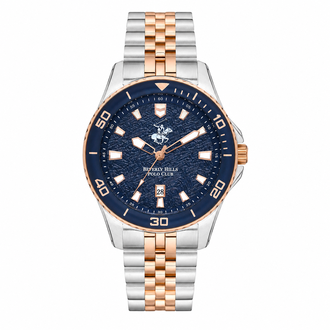 Beverly Hills Polo Club Men's Silver Analog Metal Watch Blue Dial BP3559x.590