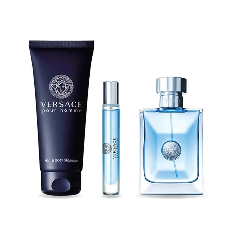عطر فيرزاتشي بور هوم طقم 3 قطع (أو دو تواليت 100 مل + شامبو للشعر 150 مل + بخاخ سفر 10 مل)
