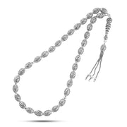 Men’s Rosary with Hollow 925 Silver Oval Beads
