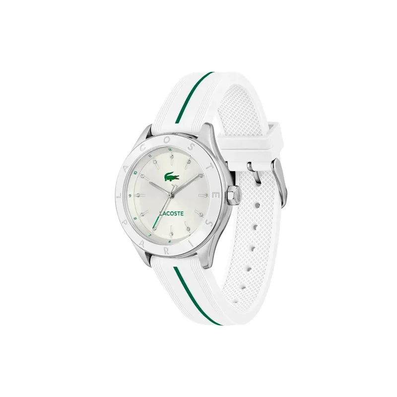 Lacoste Billie White Rubber Silver Dial For Women Watch - 2001459