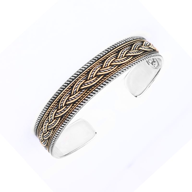 Classic Elegance Bangle– Egyptian Silver 925 with Copper Inlay