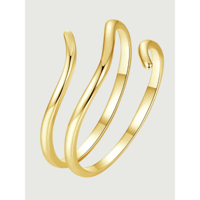 خاتم متعدد الطبقات فضة عيار 925 - مطلي ذهب