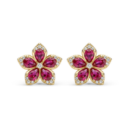 925 Silver Flower Earrings – Gold Plated