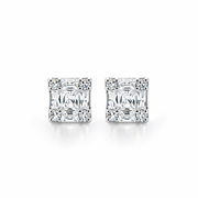 حلق فضة 925 مربع مرصّع بفصوص لامعة