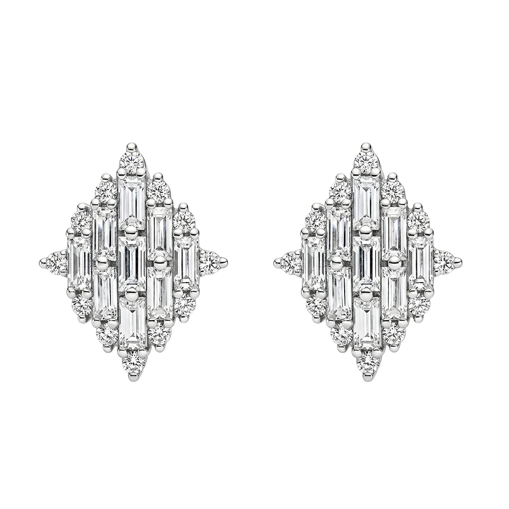 حلق فضة 925 مرصّع بفصوص شفافة