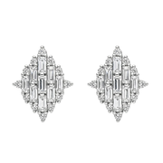 حلق فضة 925 مرصّع بفصوص شفافة