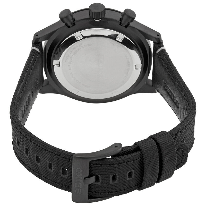 Seiko Chronograph Black Dial Nylon Strap Men's Watch