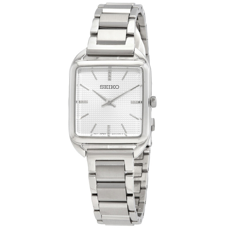 Seiko White Dial Rectangular Women's Watch
