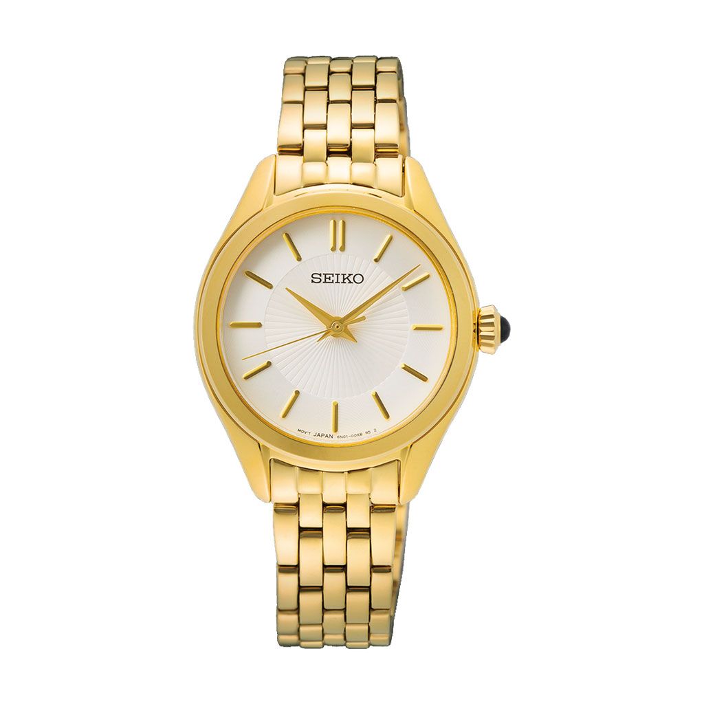Seiko White Dial Gold Bracelet Women's Watch
