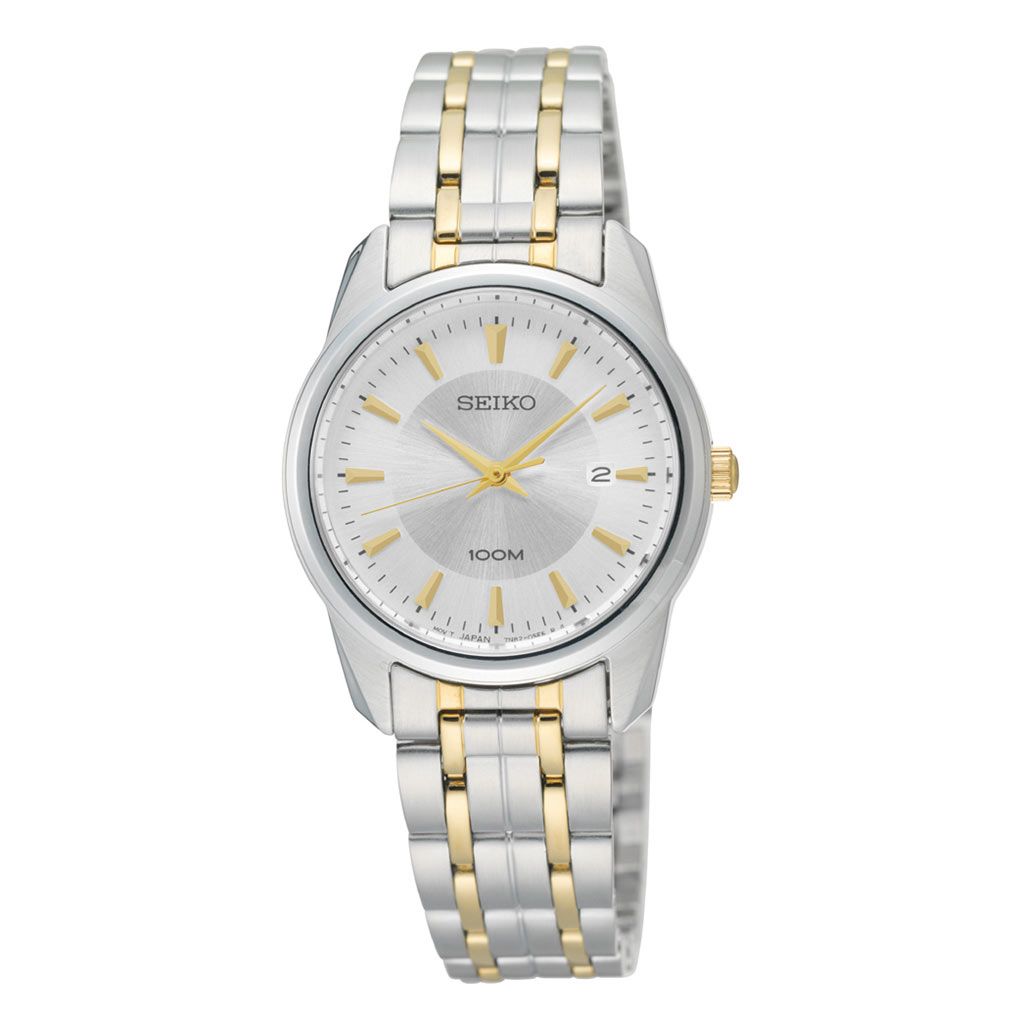 Seiko White Dial Gold-Tone Details Women's Watch