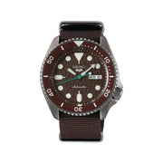 Seiko 5 Sports Brown Dial Brown Nylon Strap Men's Watch