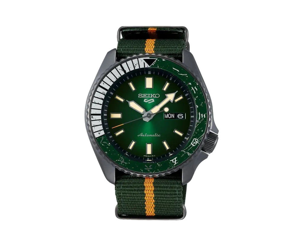 Seiko 5 Sports Green Dial Green Nylon Strap Men's Watch
