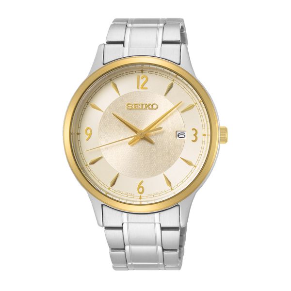 Seiko Gold Dial Silver Bracelet Men's Watch