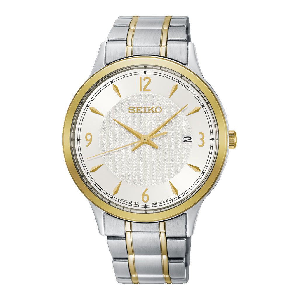 Seiko White Dial Two-Tone Bracelet Men's Watch
