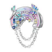 Rainbow and Butterfly 925 Silver Charm