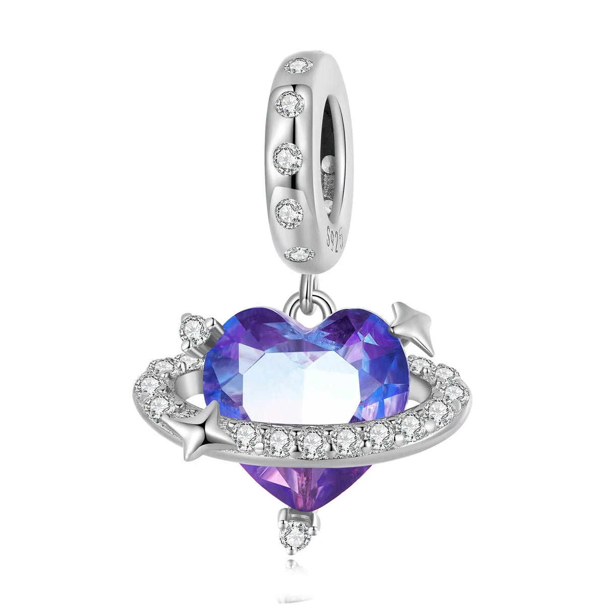 A bracelet pendant in the shape of the planet of love, made of 925 sterling silver.