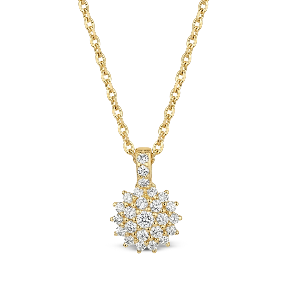 925 Silver Necklace with Clear Stones – Gold Plated