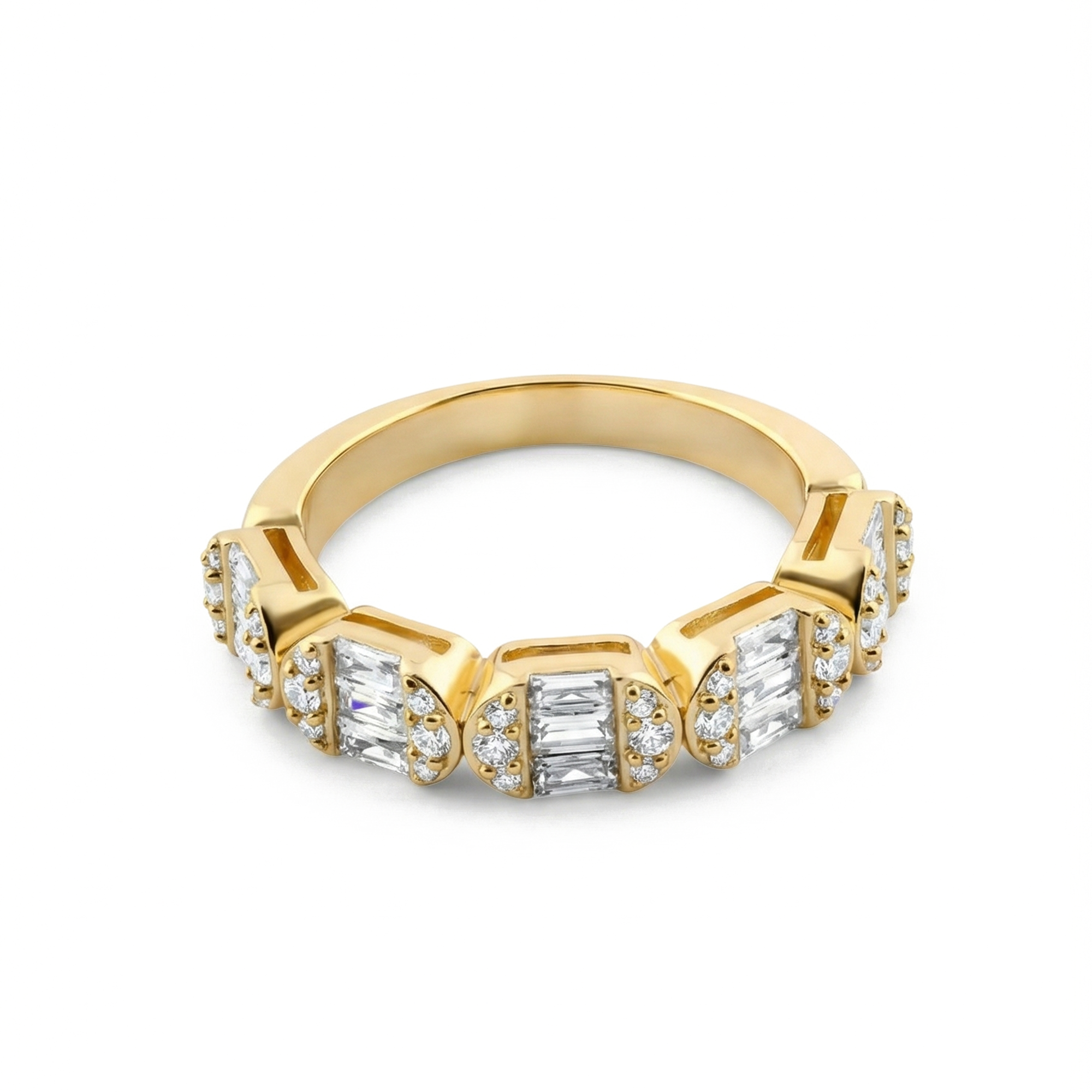 خاتم فضة 925 بتصميم فخم مرصع بفصوص لامعة