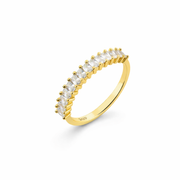 خاتم فصوص لامعه مطلي ذهب فضة عيار 925