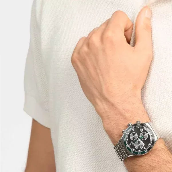 ساعة يد سواتش كرونوجراف رجالي بسوار ستانلس ستيل