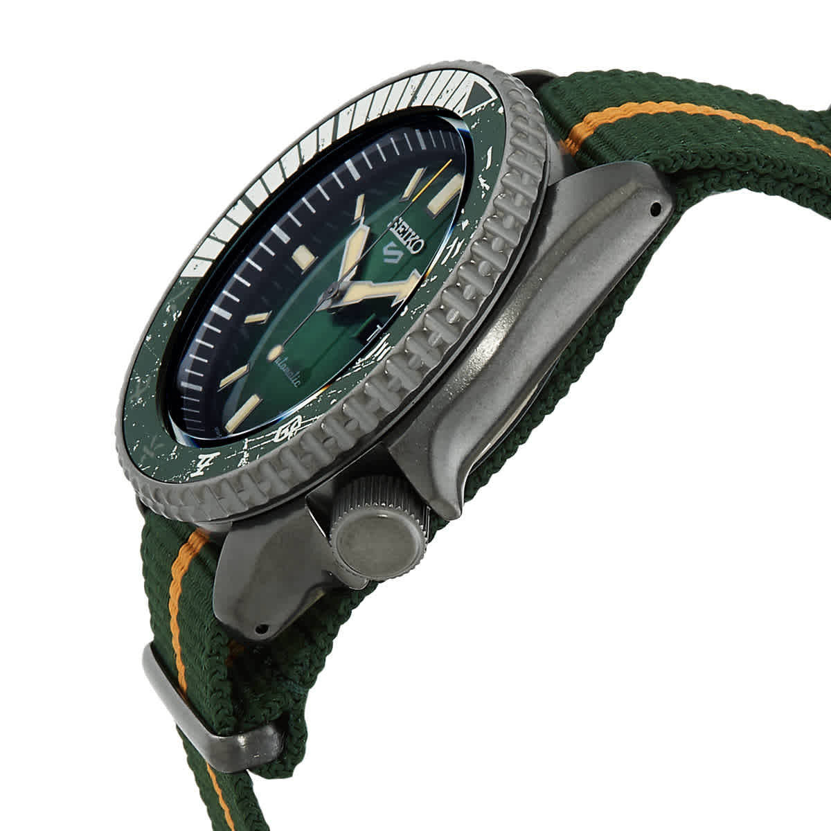 Seiko 5 Sports Green Dial Green Nylon Strap Men's Watch