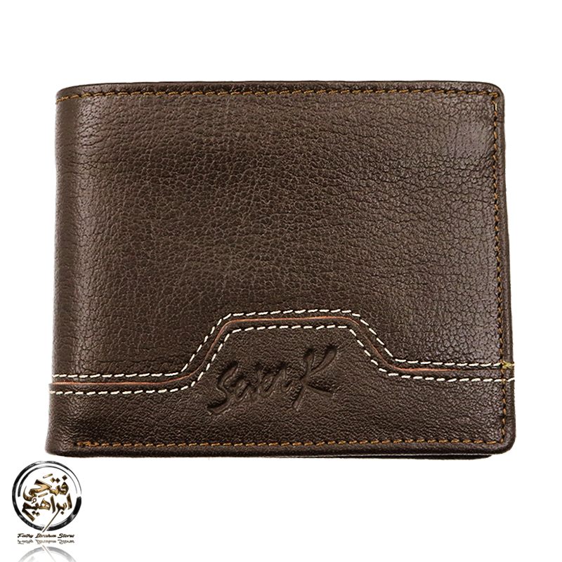 C2269N - محفظة جلد طبيعي للرجال من سيفن كيه, بني