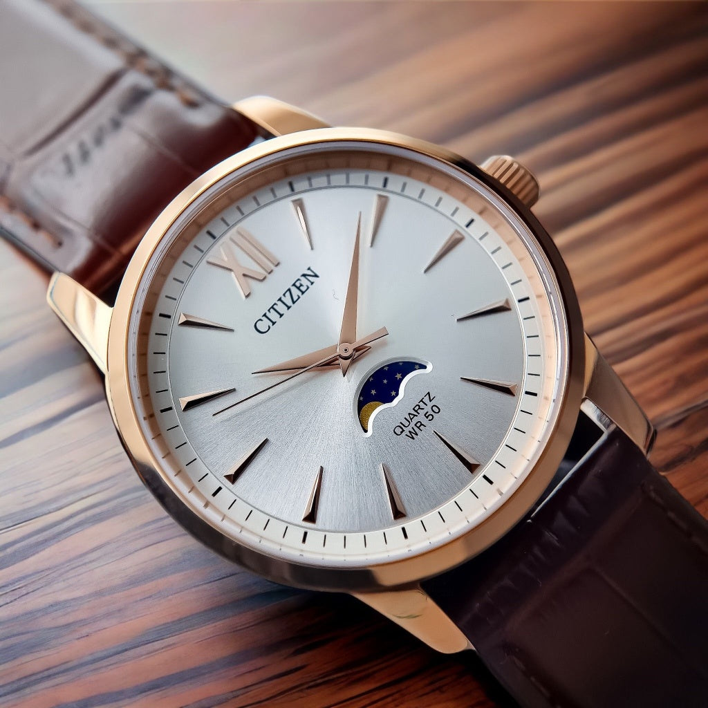 Citizen Men's Quartz Watch with Brown Leather Strap, AK5003-05A