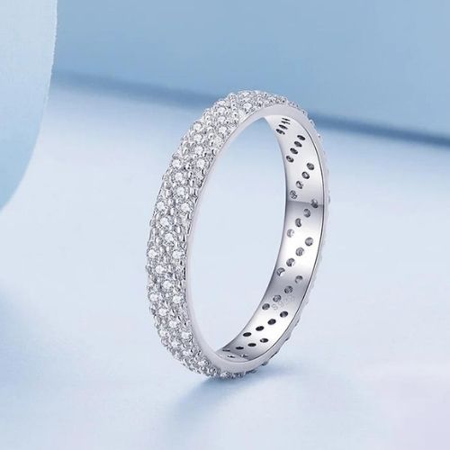 Shiny Zircon 925 Silver Ring