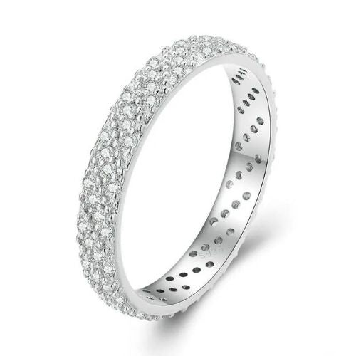 Shiny Zircon 925 Silver Ring